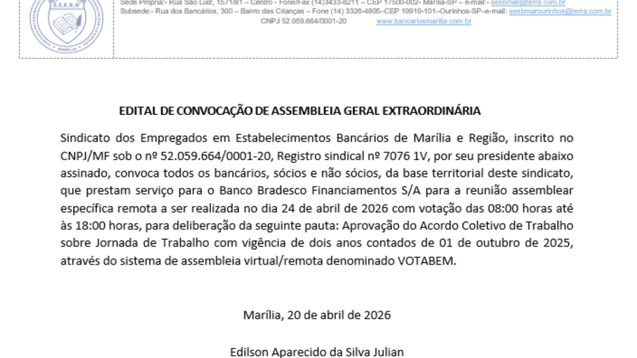 eDITAL bRADESCO fINANCIAMENTO