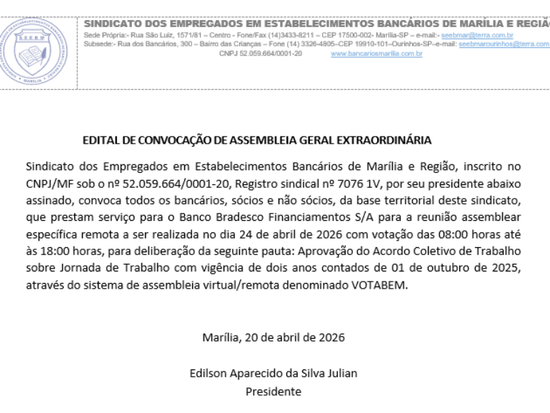 eDITAL bRADESCO fINANCIAMENTO