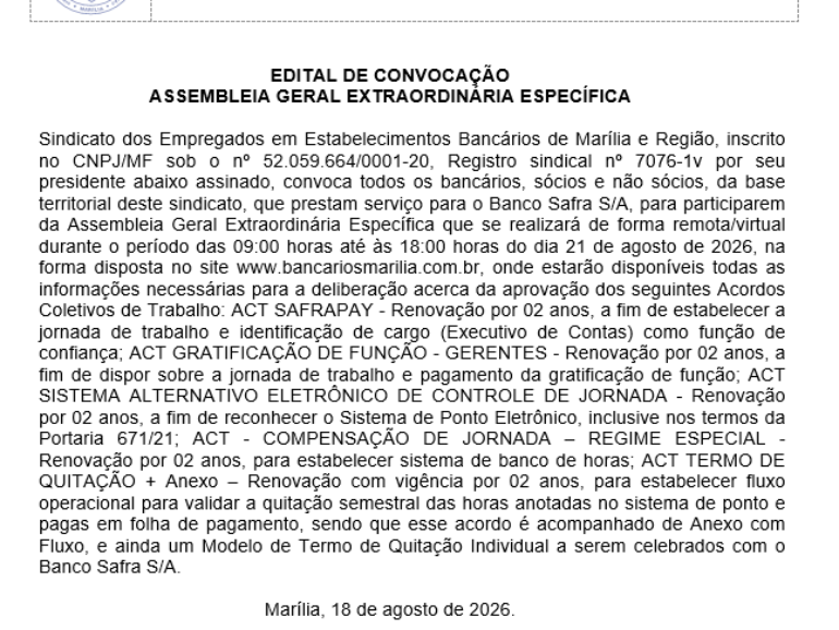 EDITAL SAFRA