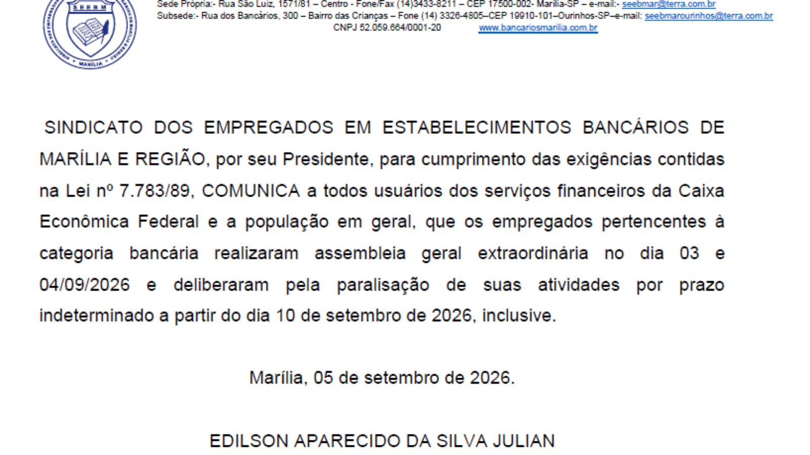 COMUNICADO